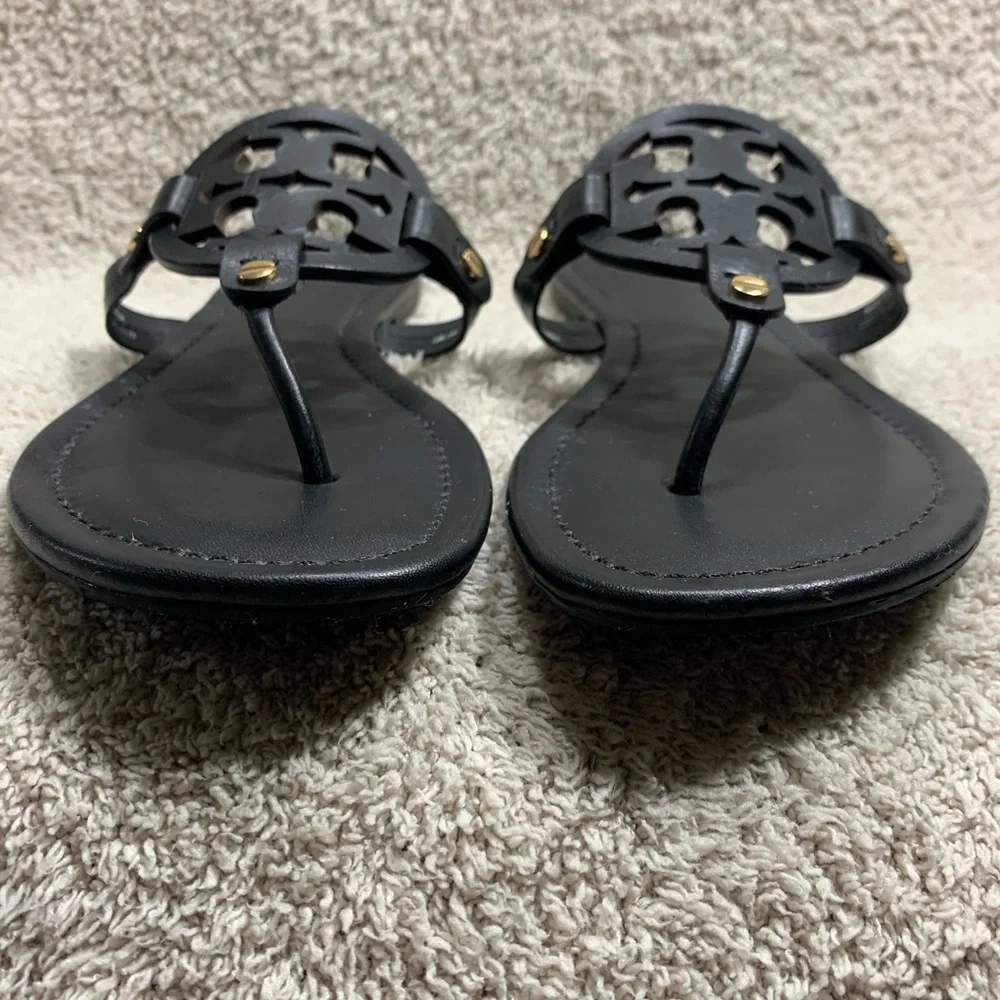 Tory Burch Black Leather Sandals - Picture 2 of 10